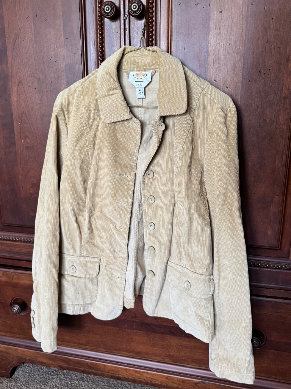 Talbots Beige Stretch Corduroy Blazer